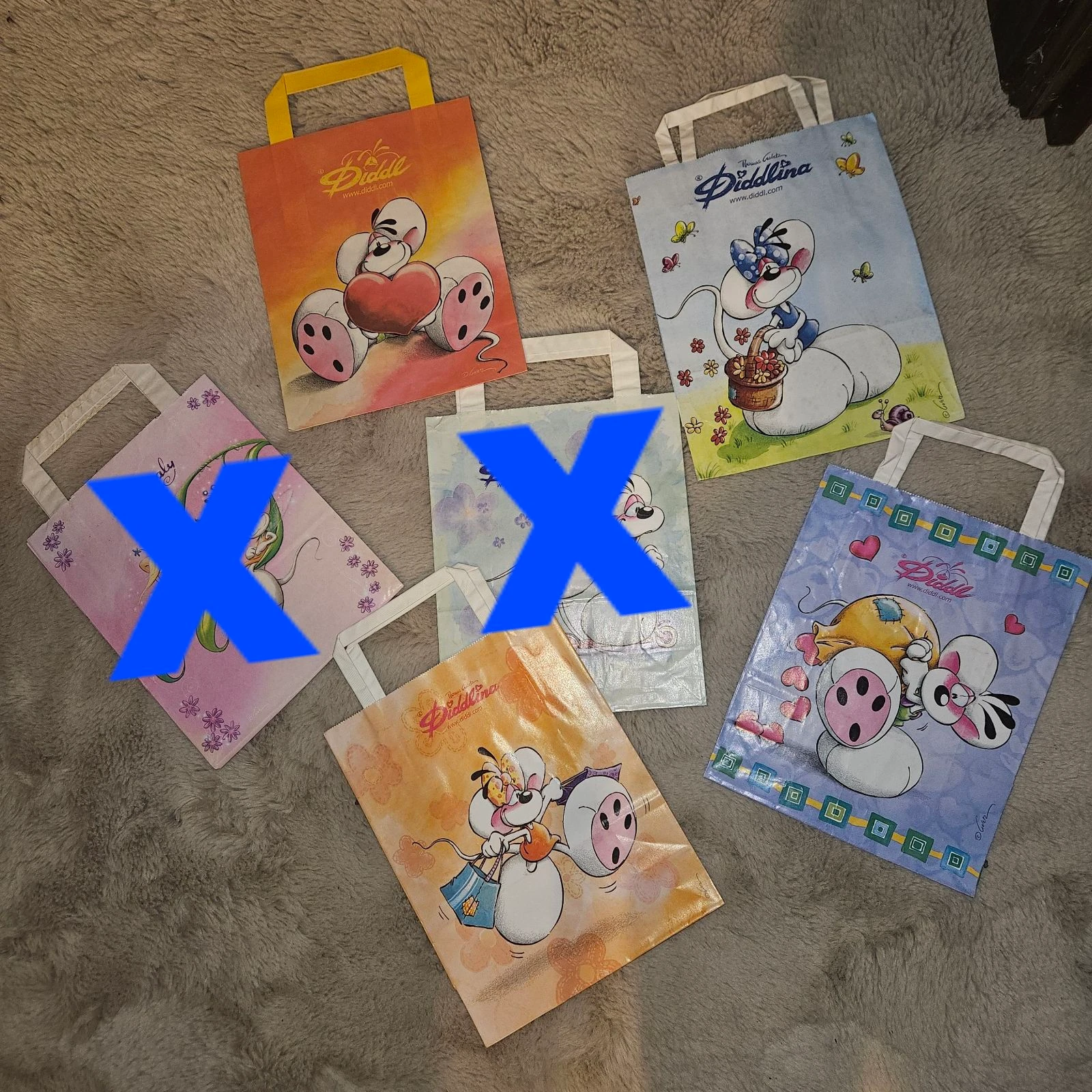 Lot van 27 kleine shopping tassen 